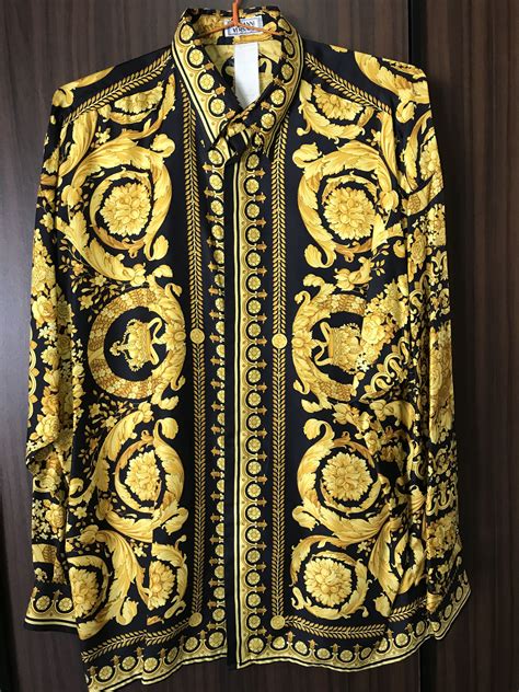 versace shirt vintage yellow silk|wholesale versace silk shirts.